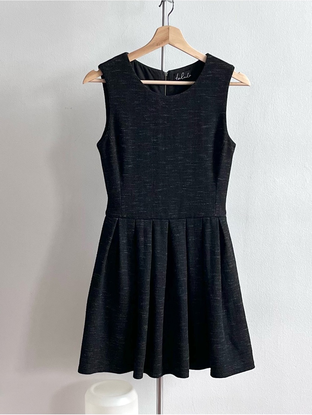 Talula Charcoal Sleeveless Pleated Mini Dress